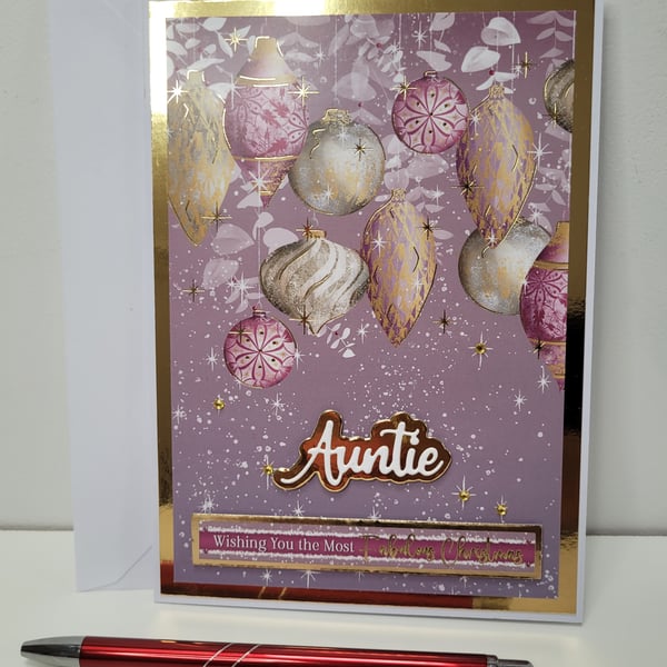 Auntie Christmas Card - Wishing You The Most Fabulous Christmas