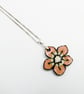 Cherry Blossom Pendant Necklace in pink, sakura - Image 1
