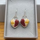 Heart Shaped Mookaite Dangle Earrings