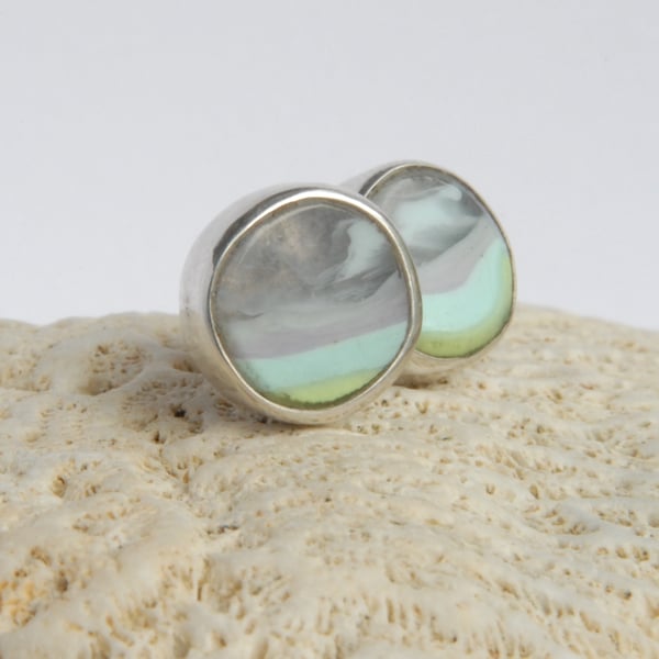 pastel surfite stud earrings