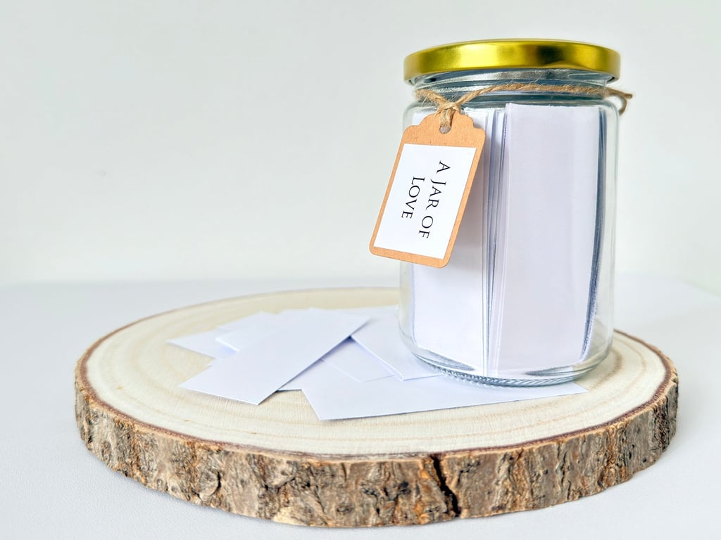 A Jar of Love Quotes, Valentines Engagement, Wedding, Anniversary, Partner Gift