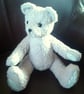 Collectable 14 inch teddy bear 'Mallow' cotton fleece with linen paws - Image 2
