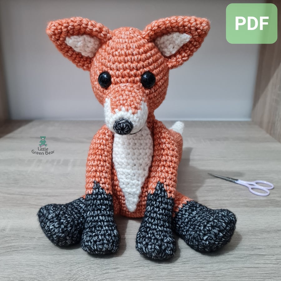 Fraser the Fox Crochet Pattern, Fox Amigurumi Pattern