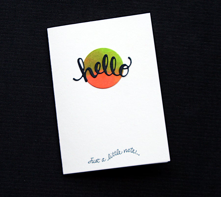 Hello...Just a Little Note - Handcrafted (blank) Card - dr21-0013