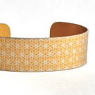 Flower pattern aluminium cuff yellow - second