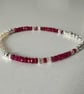 Ethiopian Opal Ruby Bracelet, Sterling Silver Gemstone Bracelet - Image 5