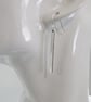 Earrings, Sterling Silver Flower Pattern Bar Droppers - Image 5