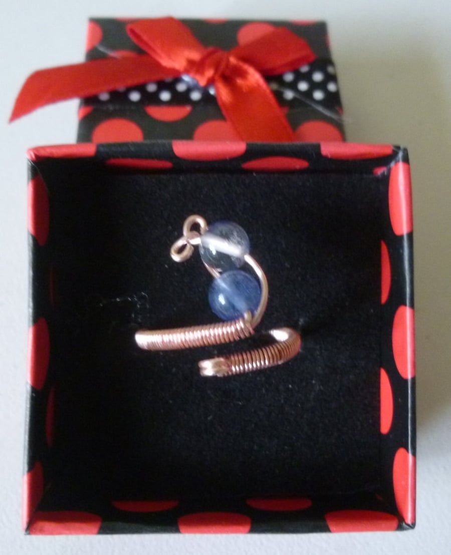 Blueberry Quartz Adjustable Ring, Gift for Mum, Christmas Gift, Gift for Friend