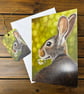 Rabbit greeting card & gift tag - suitable for all occasions 