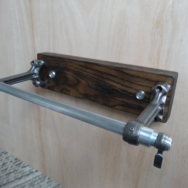 A one off rustic motorcycle themed kitchen roll holder