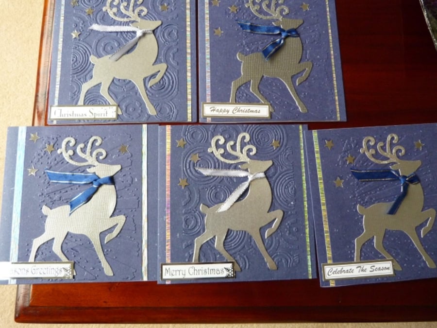 Pack of 5 Reindeer Christmas Cards