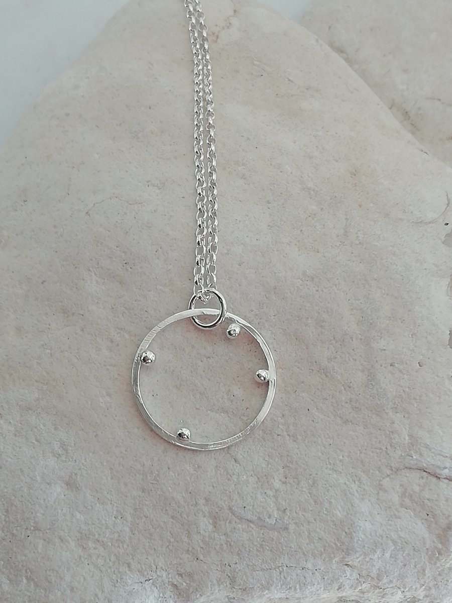 Silver Ring with Balls Pendant