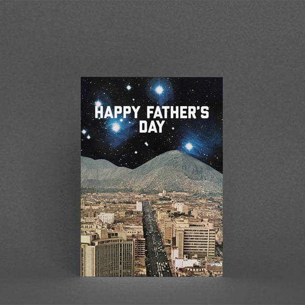 Sci Fi Greeting Card for Father's Day - Space City