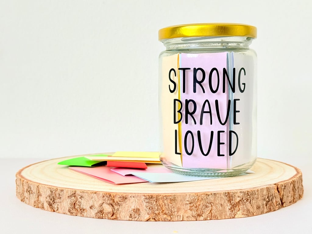 A Jar of Strength, 50 Quotes and Affirmations, Self Care Mental Health Gift 