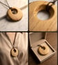 Unique spalted beech circular pendant necklace 