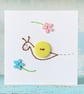 Hand Sewn Card. Snail Card. Embroidered Card. Hand Stitched Card. Greetings Card - Image 1
