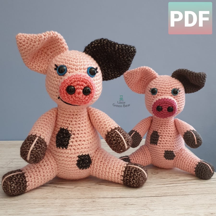 Polly the Piglet Crochet Pattern, Piglet Amigurumi Pattern, Pig