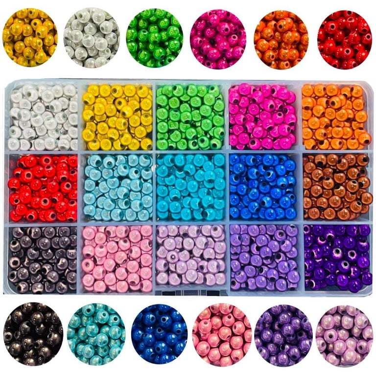 6mm 3D Illusion Acrylic Miracle Beads, a box of 1200pcs, for Jewellery Making, C