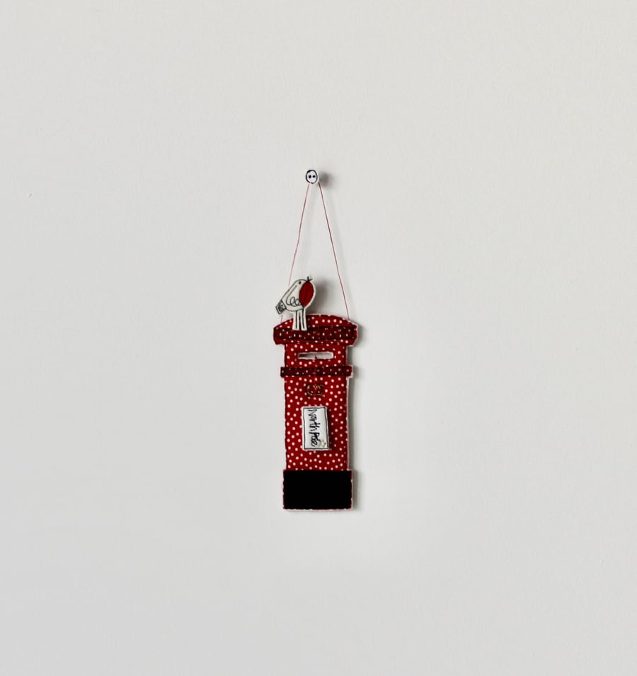 Special Order for Francoise -'Dotty Posting Box' North Pole - Hanging Decoration