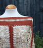 Rust and Beige Mix Crochet Poncho - Design A542 - Image 3