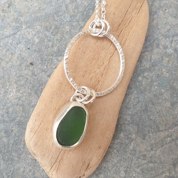 Sterling silver seaglass pendant