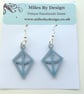 3D Printed Geometric Diamond Shape Drop Earrings on Sterling Silver Ear Hooks - Image 1
