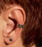 Slim silver ear cuff with a "dimpled" design - Image 2
