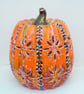 Hand-Painted Pumpkin Lantern - Autumn Ceramic Home Decor