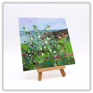 An original coastal landscape - wildflowers - with display easel - Scotland