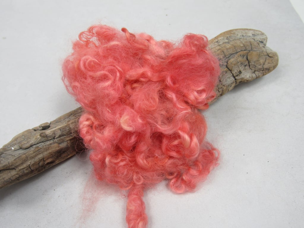 10g Naturally Dyed Madder Red Masham Felting Wool, Reds, Yellows