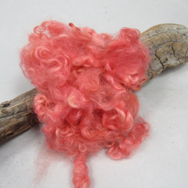 10g Naturally Dyed Madder Red Masham Felting Wool, Reds, Yellows