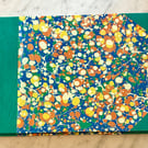 HANDMADE HALF LEATHER BOUND MARBLED SKETCHBOOK