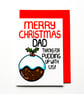 Funny Cute Christmas Card For Dad, Xmas Pudding Card From Kids - Image 5