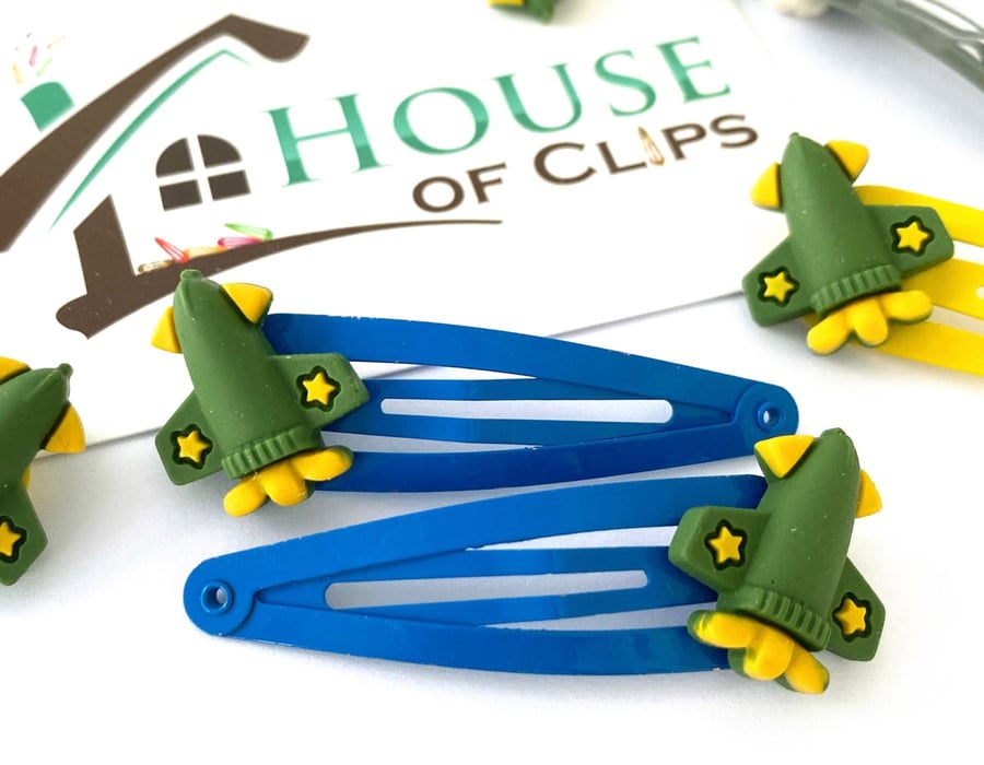 Blast Off Hair Clips - Rocket Hair Clips x2 - Rocket Non Slip Barrettes - Great 