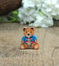 Personalised Christmas Teddy Bear Brooch, Handmade Wooden Christmas Jumper Pin