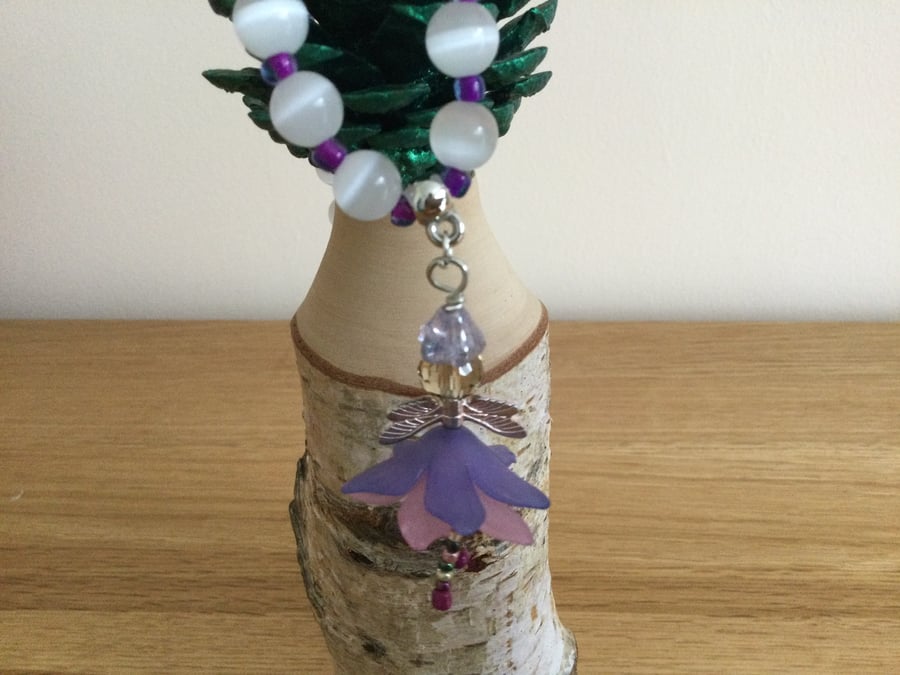 Purple and Pink Fairy Bead Necklace