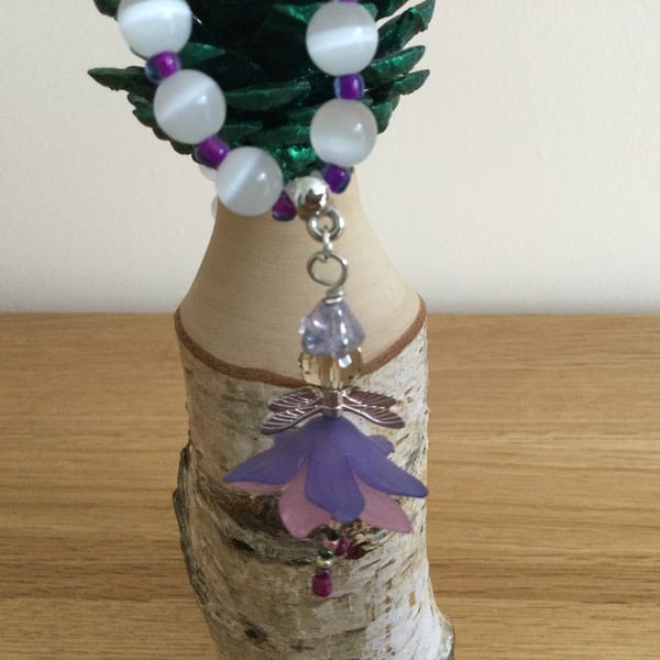 Purple and Pink Fairy Bead Necklace
