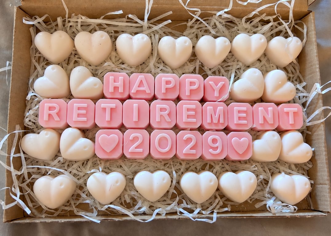 Happy Retirement Wax Melt Gift Box, Handmade Coconut Wax Melts, Retirement Gift