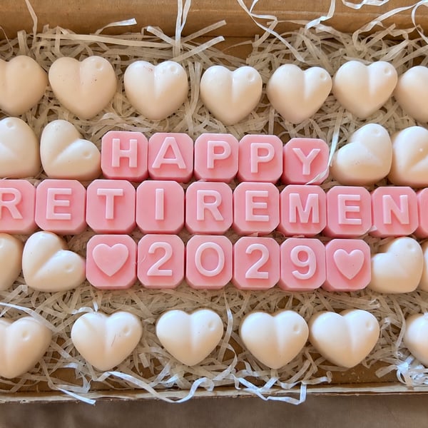 Happy Retirement Wax Melt Gift Box, Handmade Coconut Wax Melts, Retirement Gift