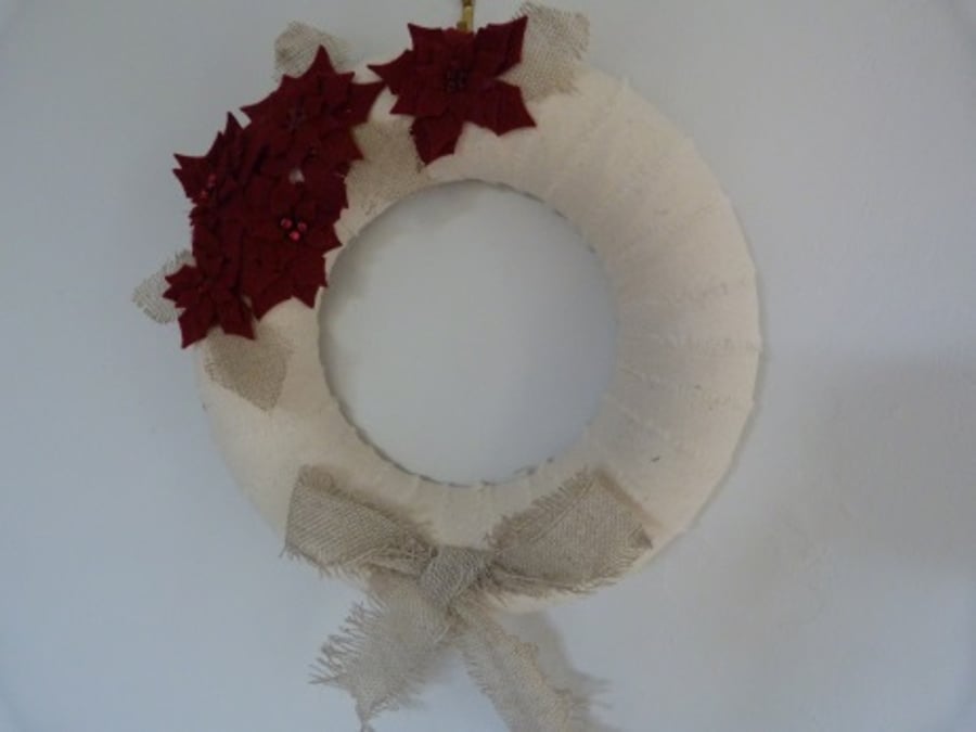 Hessian Bow Christmas Wreath