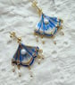 NAIA - Blue Scallop Seashell Pearl Earrings