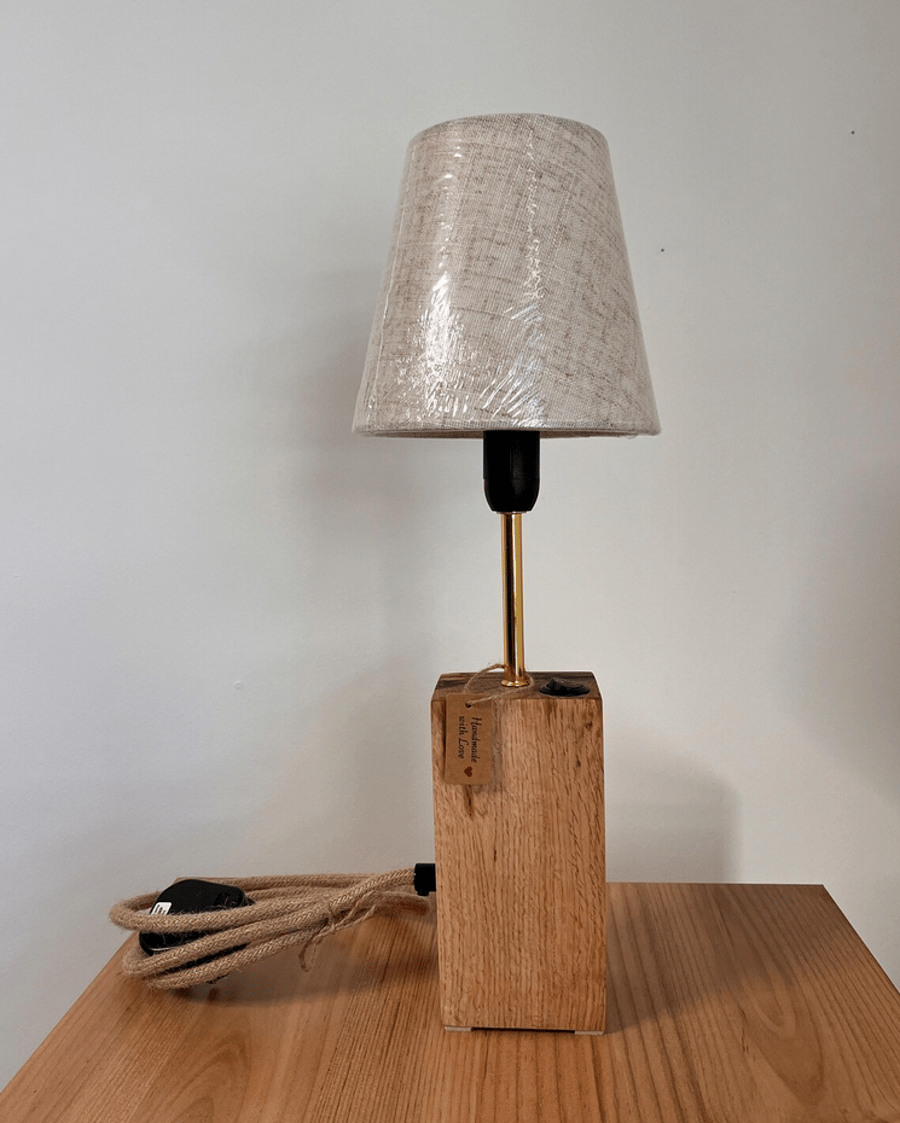  Handmade Solid Turkish Oak Desk Lamp