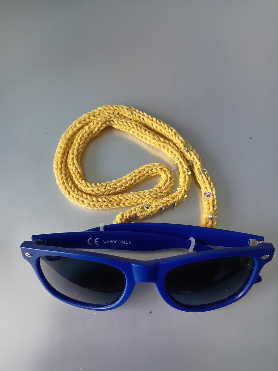 Yellow Spectacle Glasses Sunglasses Cord Folksy