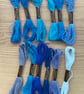 Blue Embroidery Bundle! 12 Skeins of Various Blue Tones Embroidery Threads.