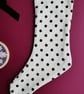 Christmas Stocking in Cream with Black Polka Dots - Medium - Image 2