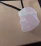 Rose quartz and leather necklace. Healing crystal.