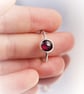 Sterling silver stacking ring with garnet - Image 3