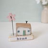 Little Wooden Handmade House and Base in a Bag - home