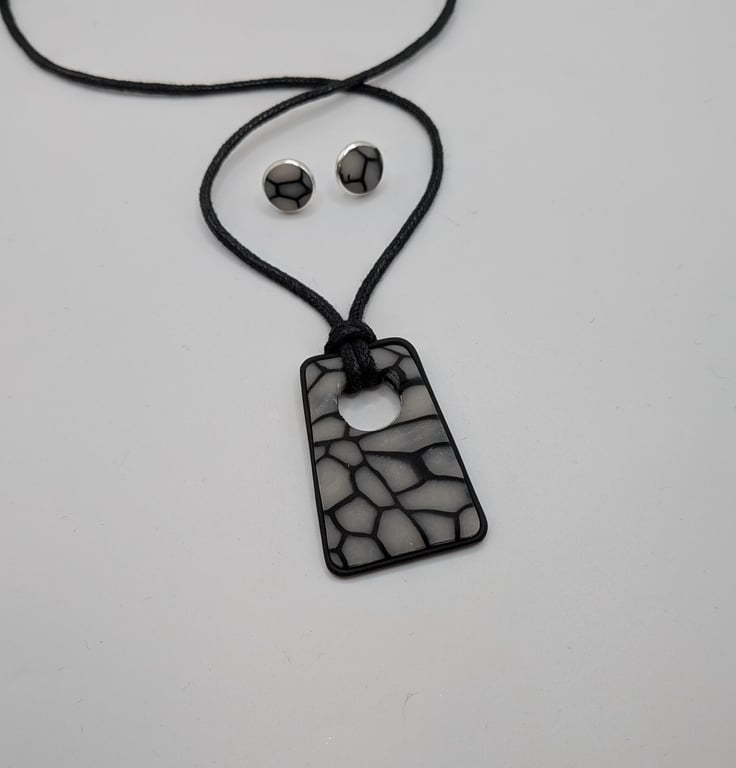 Translucent Polymer Clay Pendant Necklace, Abstract Artisan Statement Jewellery 