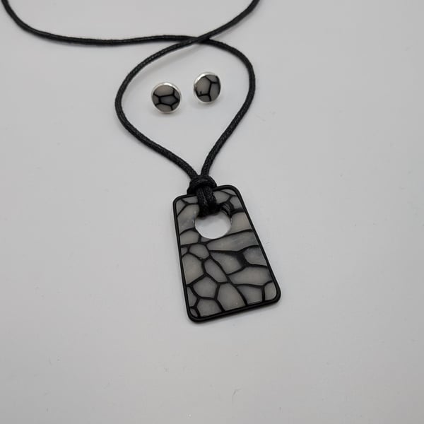 Translucent Polymer Clay Pendant Necklace, Abstract Artisan Statement Jewellery 